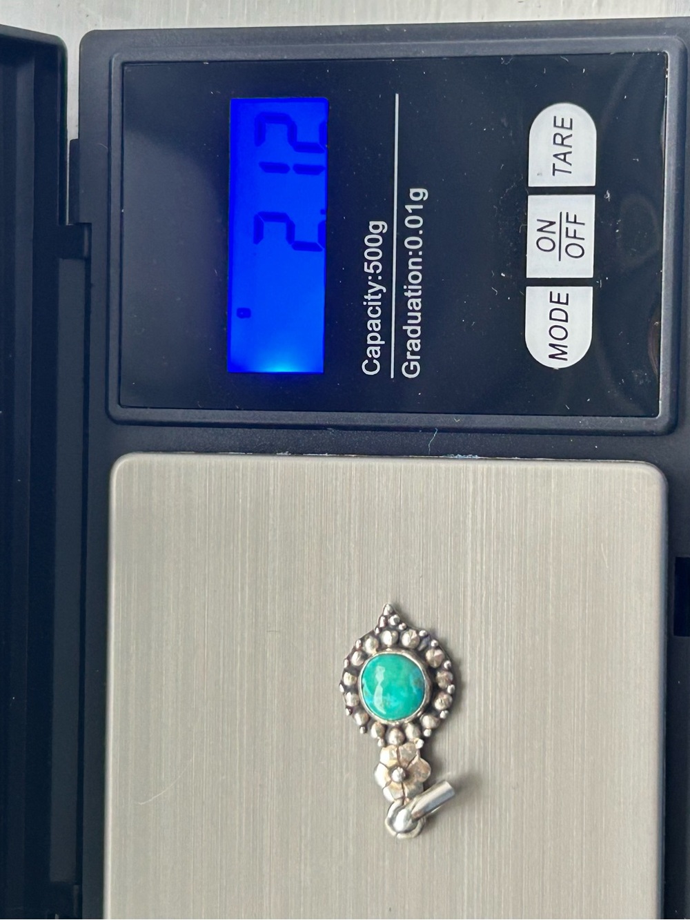 Genuine Turquoise sterling silver Pendant - Picture 7 of 7